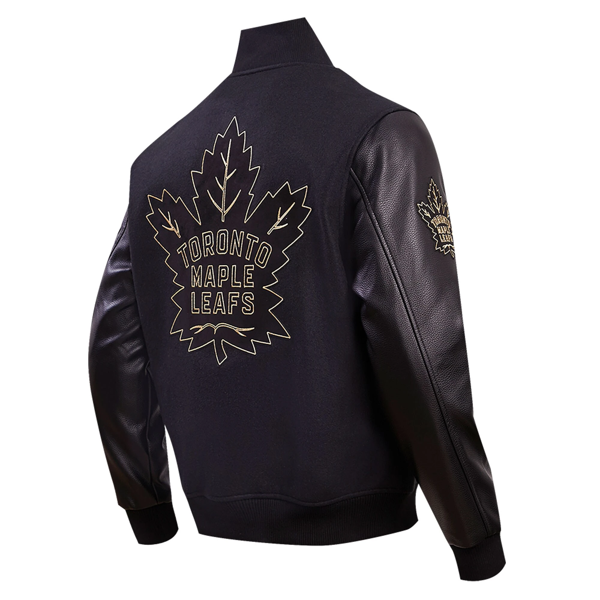 Men's Toronto Maple Leafs Black & Gold Varsity Jacket - Image 3