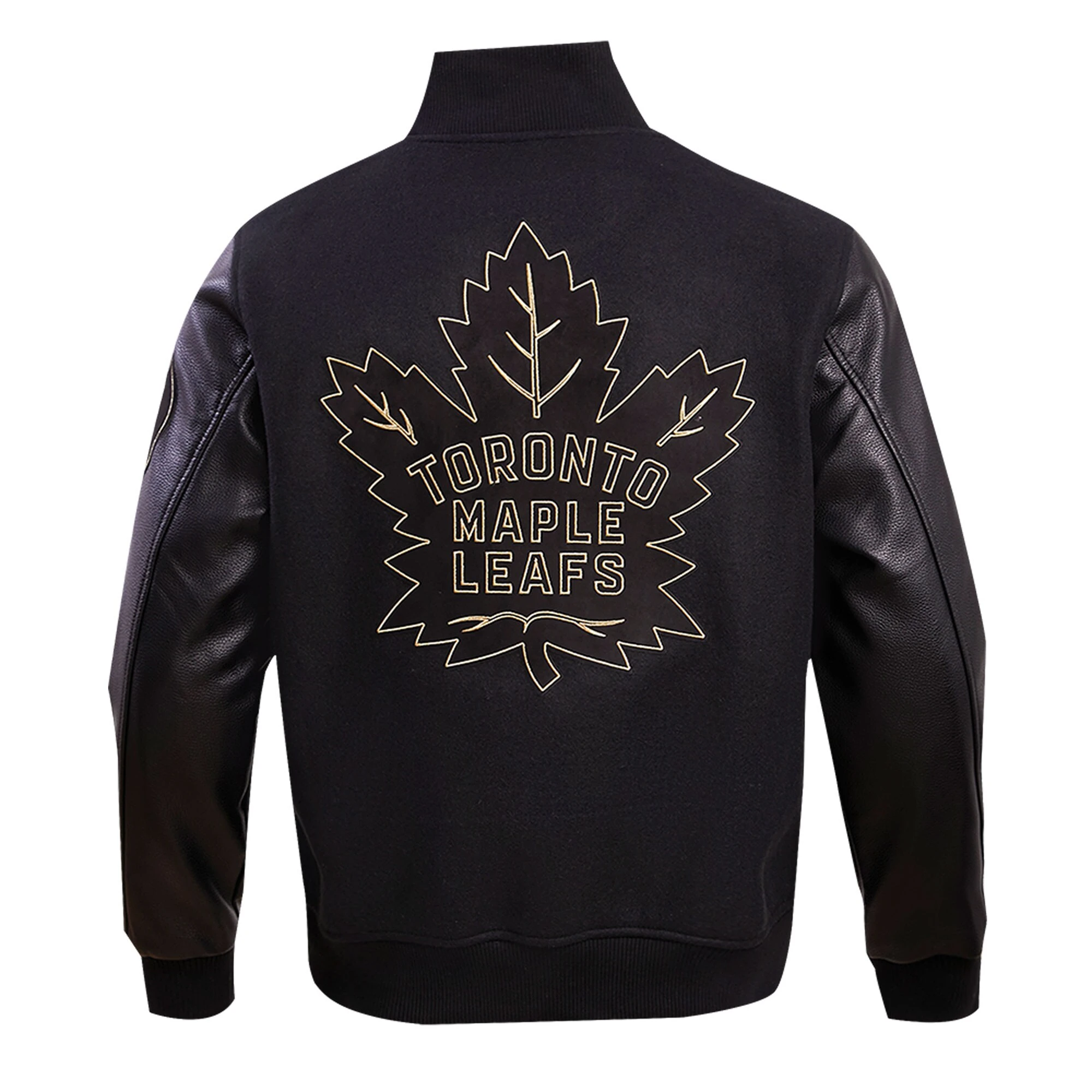 Men's Toronto Maple Leafs Black & Gold Varsity Jacket - Image 4