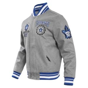 Toronto Maple Leafs Crest Emblem Wool Varsity Jacket