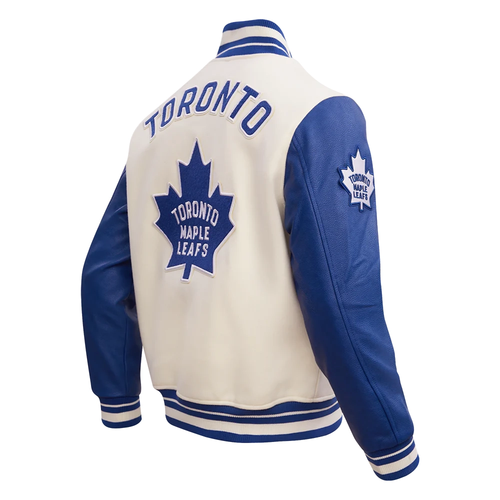 Men's Toronto Maple Leafs Retro Classic Wool & Leather Varsity Jacket - Image 3