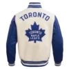 Men's Toronto Maple Leafs Retro Classic Wool & Leather Varsity Jacket - Image 4