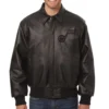 Utah Jazz Bomber Varsity Full Leather Black Jacket