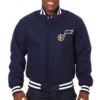 Utah Jazz Navy Full Wool One Color Varsity Jacket