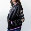 Utah Jazz Origins Full-Snap Black Varsity Satin Jacket - Image 2