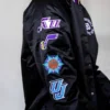 Utah Jazz Origins Full-Snap Black Varsity Satin Jacket - Image 5