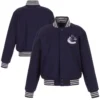 Vancouver Canucks Full Wool One Color Varsity Jacket - Image 4