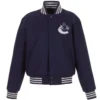 Vancouver Canucks Full Wool One Color Varsity Jacket