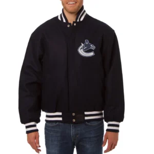 Vancouver Canucks Full Wool One Color Varsity Jacket