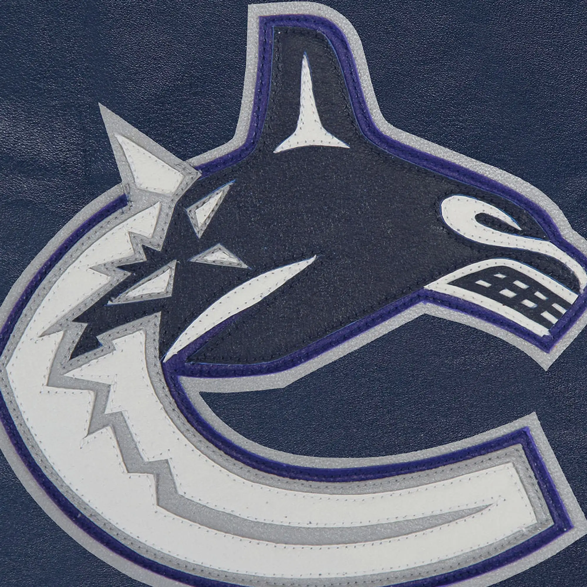 Vancouver Canucks Full Leather Navy Varsity Jacket - Image 3