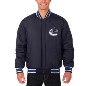 Alternative view of Vancouver Canucks Full Wool One Color Varsity Jacket
