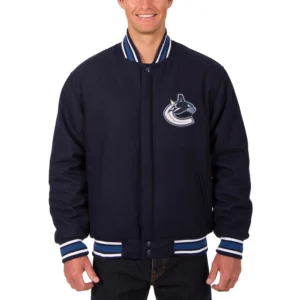 Vancouver Canucks Full Wool One Color Varsity Jacket