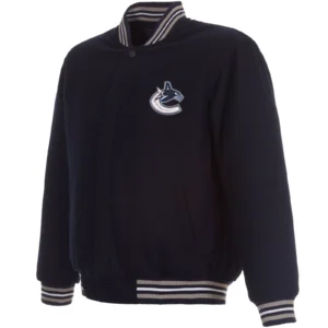 Vancouver Canucks One Color Full Wool Varsity Jacket