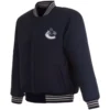 Vancouver Canucks One Color Full Wool Varsity Jacket - Image 2