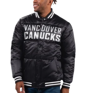 Vancouver Canucks Bronx Satin Full-Snap Varsity Jacket