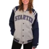 Vancouver Canucks Starter Classic Bomber Rib Knitted Fleece Varsity Jacket