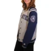 Vancouver Canucks Starter Classic Bomber Rib Knitted Fleece Varsity Jacket - Image 3