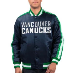 Vancouver Canucks O-Line Full-Snap Satin Varsity Jacket