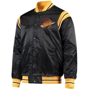Vancouver Canucks The Enforcer Satin Varsity Jacket