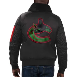 Alternative view of Vancouver Canucks History Month Satin Varsity Jacket