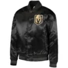 Vegas Golden Knights Classic Black Gifted Goalie Full-Snap Satin Varsity Jacket