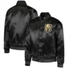 Vegas Golden Knights Classic Black Gifted Goalie Full-Snap Satin Varsity Jacket - Image 3