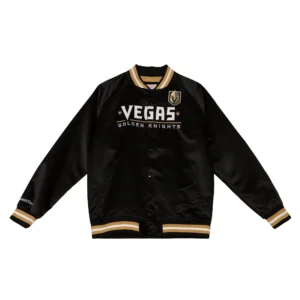Vegas Golden Knights Cooperstown Heavyweight Ribbed Knitted Black Varsity Jacket