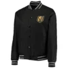 Vegas Golden Knights Classic Ribbed Full-Snap Satin Varsity Jacket