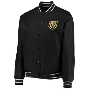 Vegas Golden Knights Classic Ribbed Full-Snap Satin Varsity Jacket