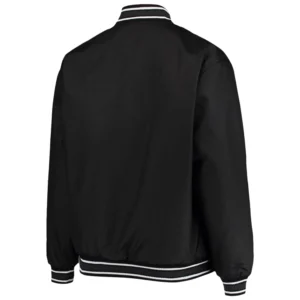 Alternative view of Vegas Golden Knights Classic Ribbed Full-Snap Satin Varsity Jacket