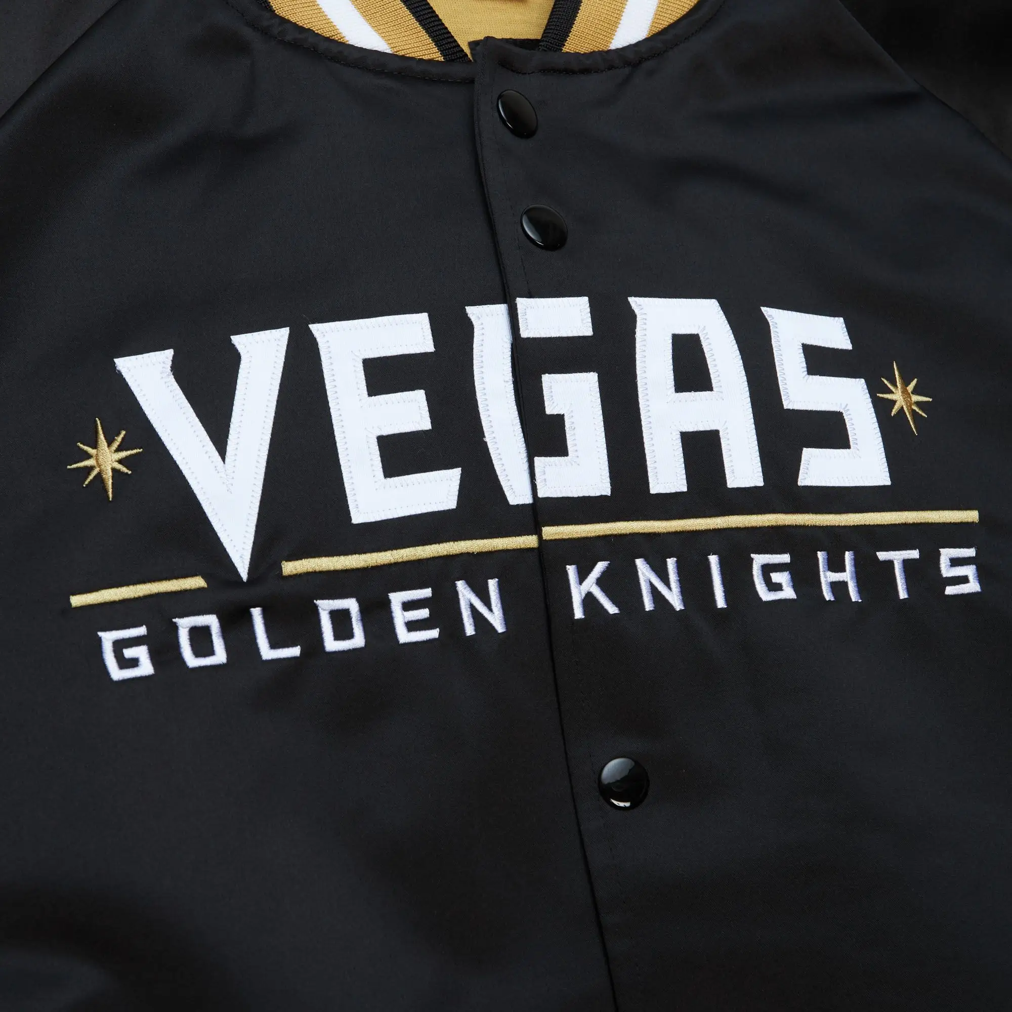 Vegas Golden Knights Lightweight Raglan Current Logo Black Varsity Jacket - Image 3
