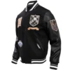 Vegas Golden Knights Pro Prep Black Wool & Leather Varsity Jacket - Image 7