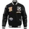 Vegas Golden Knights Pro Prep Black Wool & Leather Varsity Jacket