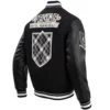 Vegas Golden Knights Pro Prep Black Wool & Leather Varsity Jacket - Image 8