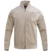 Vegas Golden Knights Neutral Pro Standard Full-Zip Satin Varsity Jacket