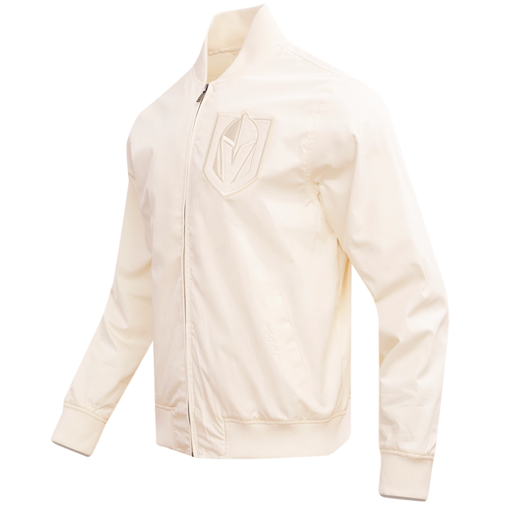 Vegas Golden Knights Pro Standard Neutral Twill Full-Zip Satin Varsity Jacket - Image 3