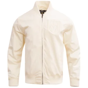 Vegas Golden Knights Pro Standard Neutral Twill Full-Zip Satin Varsity Jacket