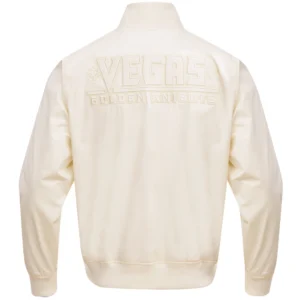Alternative view of Vegas Golden Knights Pro Standard Neutral Twill Full-Zip Satin Varsity Jacket