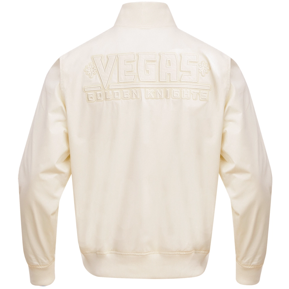 Vegas Golden Knights Pro Standard Neutral Twill Full-Zip Satin Varsity Jacket - Image 2