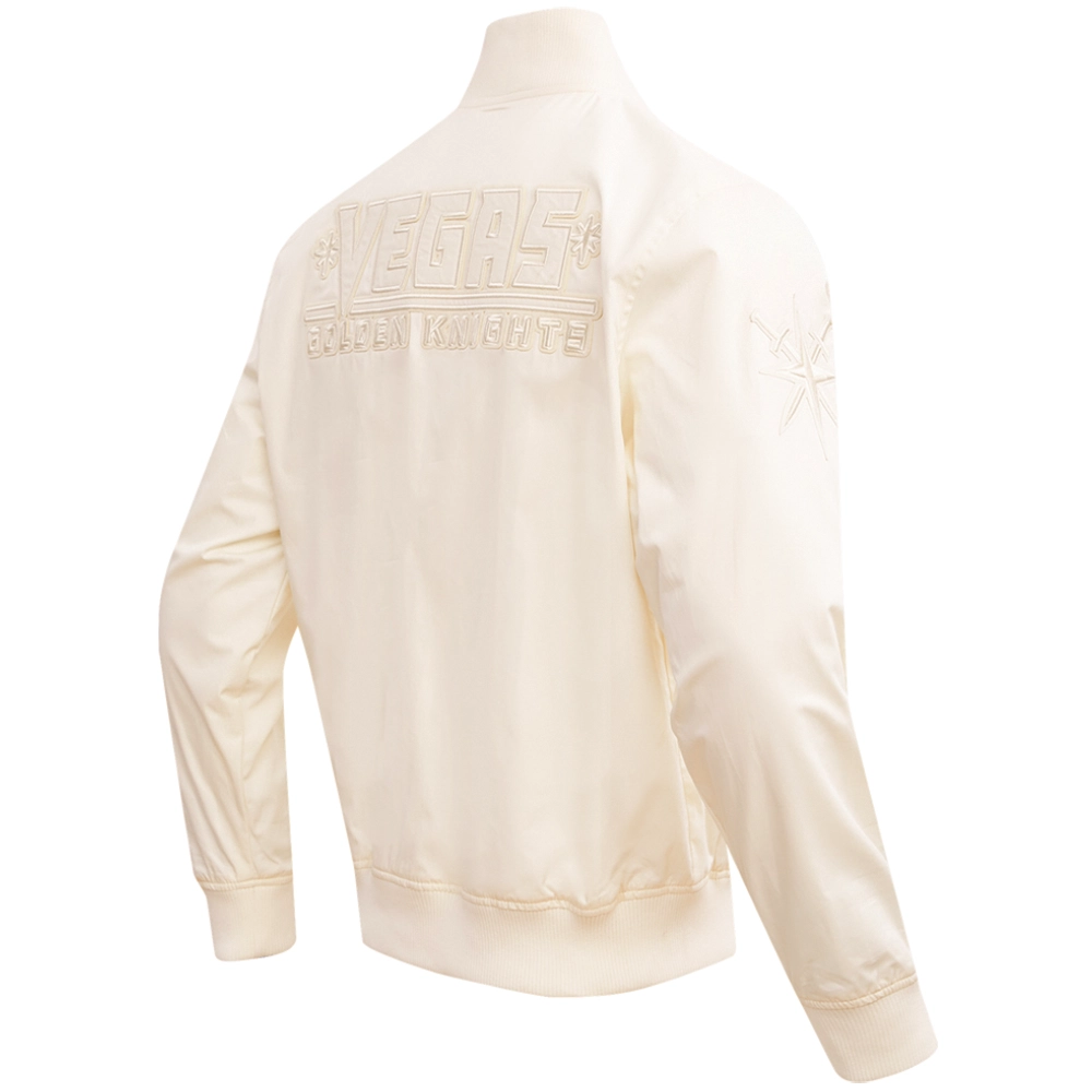Vegas Golden Knights Pro Standard Neutral Twill Full-Zip Satin Varsity Jacket - Image 4