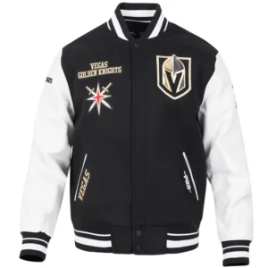 Vegas Golden Knights Pro Standard Retro Classic Ribbed Wool & Leather Varsity Jacket