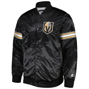 Vegas Golden Knights The Power Forward Full-Snap Satin Varsity Jacket