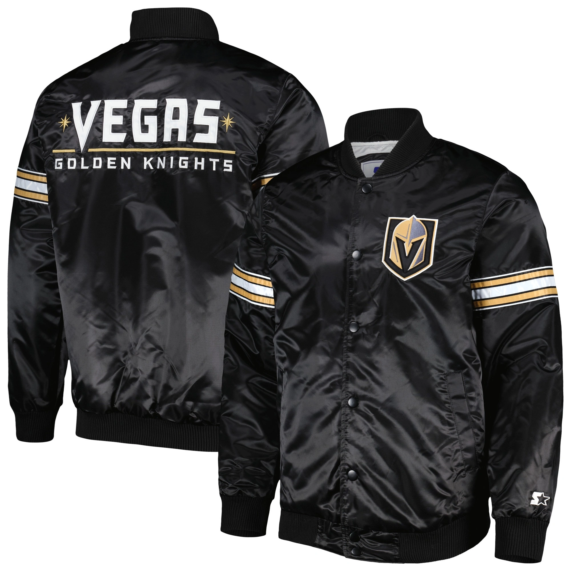 Vegas Golden Knights The Power Forward Full-Snap Satin Varsity Jacket - Image 3