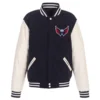 Washington Capitals Two Tone Wool & Leather Jacket