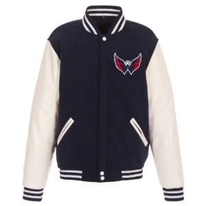 Washington Capitals Two Tone Wool & Leather Jacket