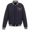 Washington Capitals Two Tone Wool & Leather Jacket - Image 4