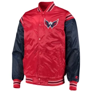 Washington Capitals The Enforcer Satin Varsity Jacket