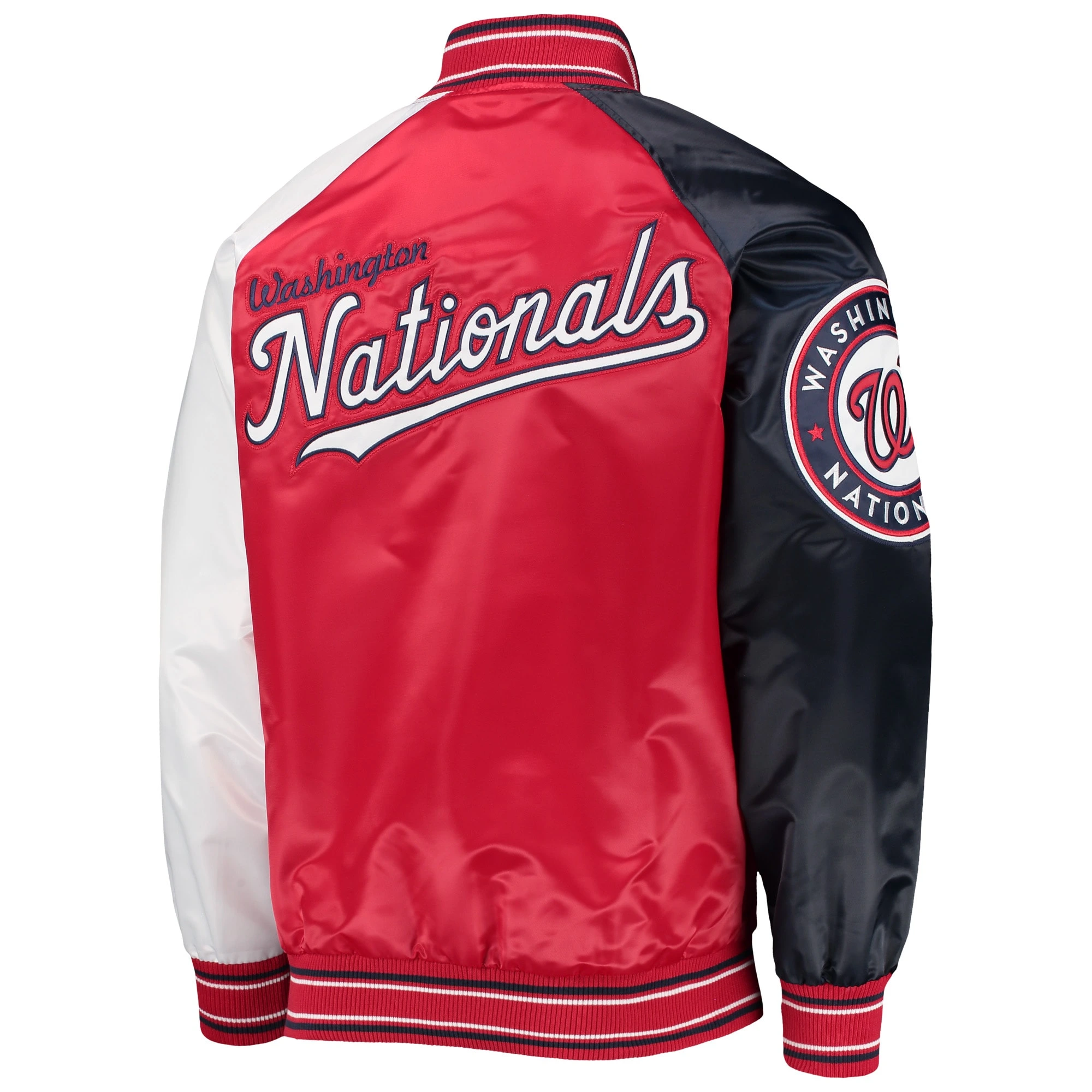 Washington Nationals Starter Reliever Full-Snap Satin Varsity Jacket - Image 2