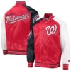 Washington Nationals Starter Reliever Full-Snap Satin Varsity Jacket - Image 4