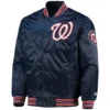 Washington Nationals Starter Locker Room Full-Snap Satin Varsity Navy Jacket