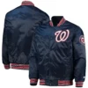 Washington Nationals Starter Locker Room Full-Snap Satin Varsity Navy Jacket - Image 3